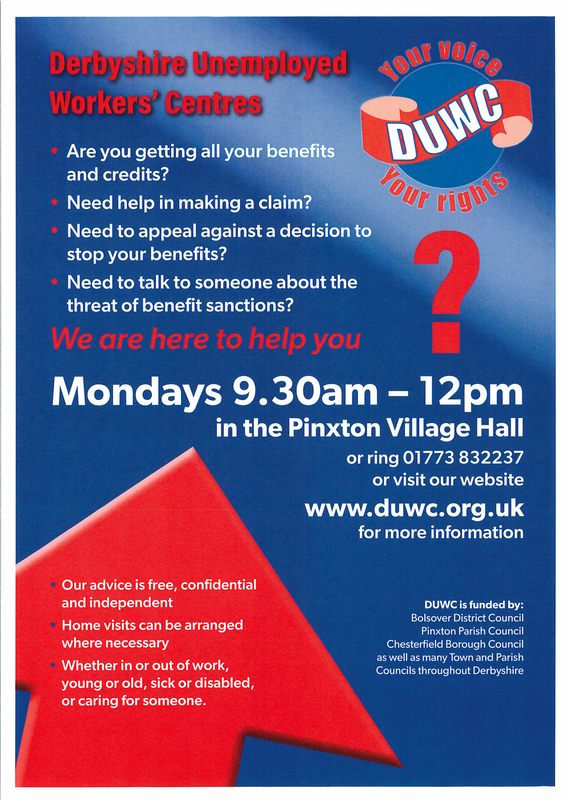 Derbyshire unemployed information poster